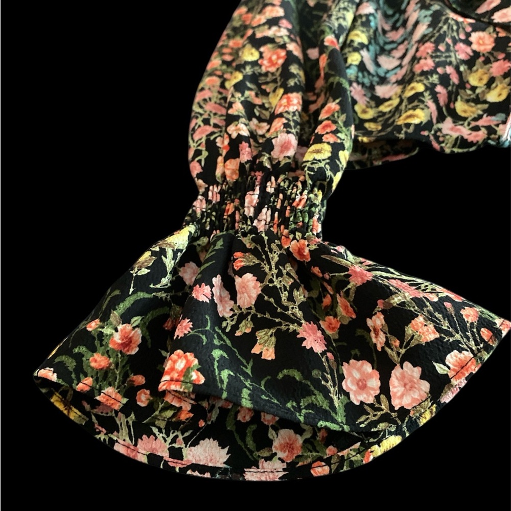 Zara Black Floral Gloves